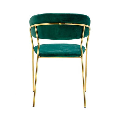 Fannel Velvet Round Back Chairs Iron Stylish Steel With Arms 50*55*80cm