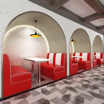 Modern Design American Retro Restaurant Sofa Set Single Side Dining Long Counch