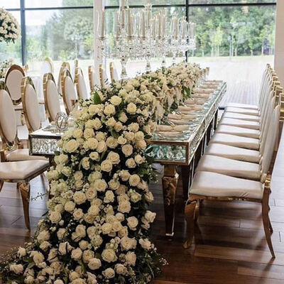 King Wedding Banquet Chairs High Back Decor Backrest Golden Leisure 52x55x112cm