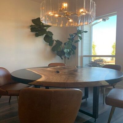 Epoxy Resin Dining Table And Chairs Oak Oval Luxury Dining Room Tables And Chairs Walnut Slab