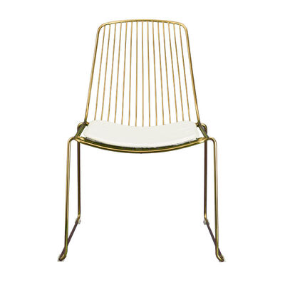 83cm Gold Wire Dining Chairs Black Cafe Garden Restaurant Outdoor Indoor