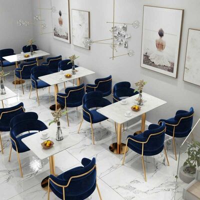Metal Velvet Restaurant Seating Tables And Chairs Removable Washable ODM
