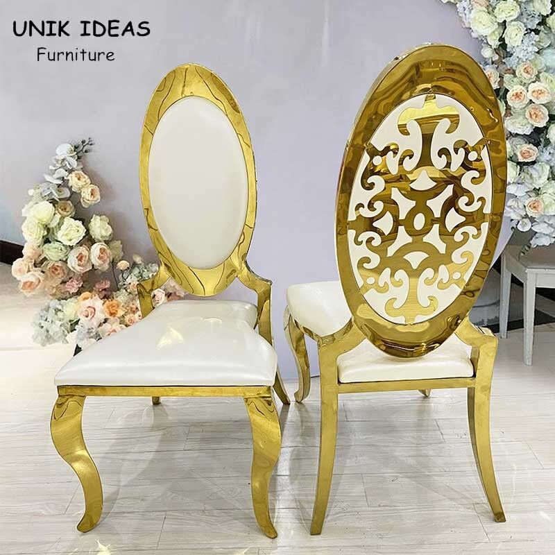 King Wedding Banquet Chairs High Back Decor Backrest Golden Leisure 52x55x112cm