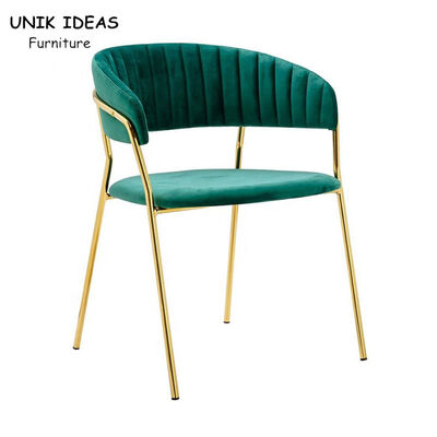 İyi bir fiyat. Fannel Velvet Round Back Chairs Iron Stylish Steel With Arms 50*55*80cm çevrimiçi