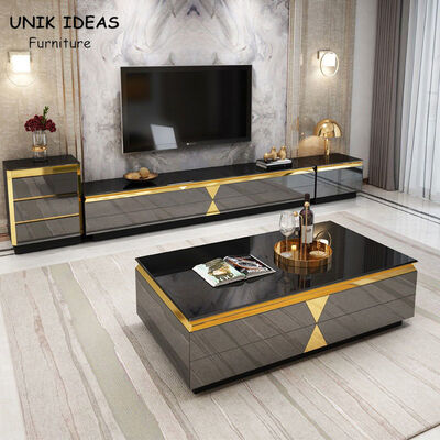 İyi fiyat Stainless Steel Luxury Gold Coffee Square Table 40cm Height Italian Marble Top çevrimiçi