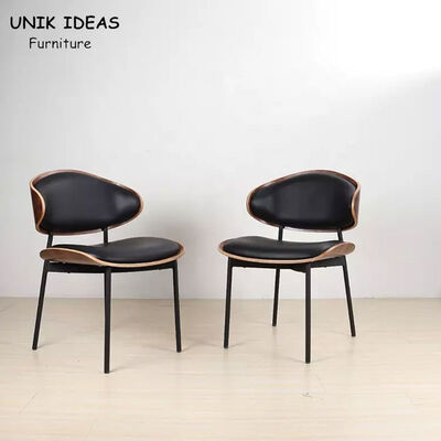 İyi bir fiyat. European Style Hotel Cafe Dining Chairs Leather Metal Legs Accent Chair çevrimiçi