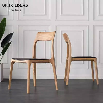 İyi bir fiyat. Modern Nordic Solid Ash Wood Dining Chair Antique PU Leather Furniture çevrimiçi