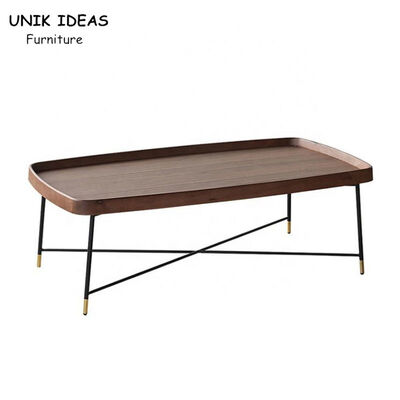 İyi fiyat Industrial Wooden Rectangular Coffee Side Table Set Walnut Color çevrimiçi