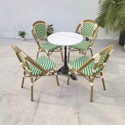İyi bir fiyat. Outdoor Cafe Dining Waterproof Garden Chairs Furniture French Rattan çevrimiçi