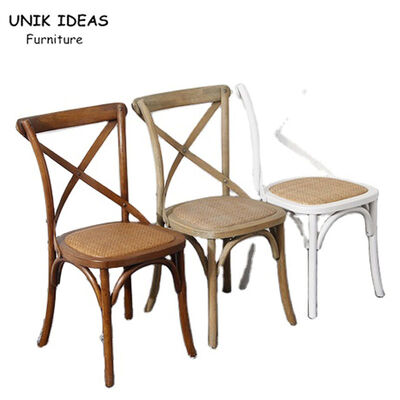 İyi bir fiyat. Industrial Stackable Cross Back Wood Chair Soft Cushion Durable For Dining Room çevrimiçi