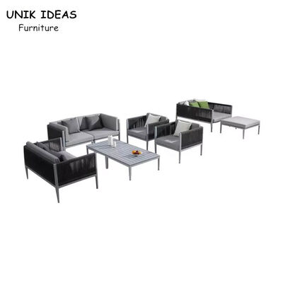 İyi bir fiyat. Modern Simple Sofa Set Design Aluminum Frame Rope Waterproof Outside Garden Sofa çevrimiçi
