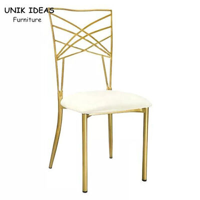 İyi bir fiyat. Gold Chameleon Banquet Wedding Chair Stackable Luxury Metal Cross Back çevrimiçi