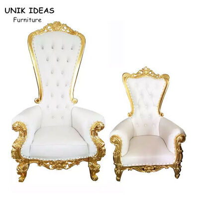 İyi bir fiyat. Royal High Back King Throne Chairs Wedding Rental Bride And Groom Sofa Chair çevrimiçi