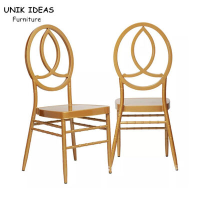 İyi bir fiyat. Hotel Furniture High Quality Metal Gold Dining Stacking Phoenix Chairs For Event çevrimiçi