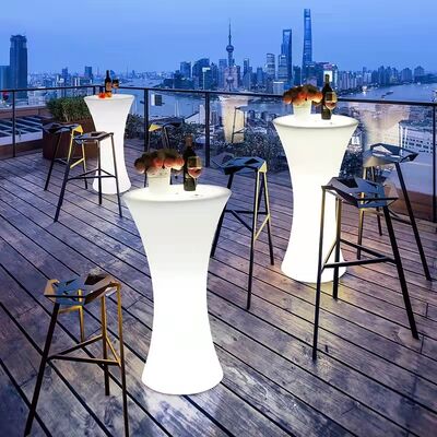 İyi bir fiyat. Party Plastic Led Glowing bar Table and Chair Furniture Waterproof Wedding Cocktail Table çevrimiçi