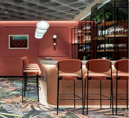 İyi fiyat Yeni Geliş Toptan ucuz Modern Tasarım Kadife Kumaş Yemek Sandalyeleri Yüksek Bar Sandalyesi çevrimiçi