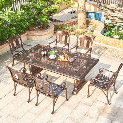 İyi bir fiyat. Outdoor Cast Aluminum Table and Chair Furniture Courtyard Balcony Garden Sets Customized çevrimiçi