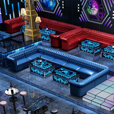 İyi fiyat Özel bar Aile Sesli görsel oda Kanepe Duvara karşı masa kombinasyonu U şeklinde L şeklinde lüks kulüp kanepe seti Mobilya çevrimiçi