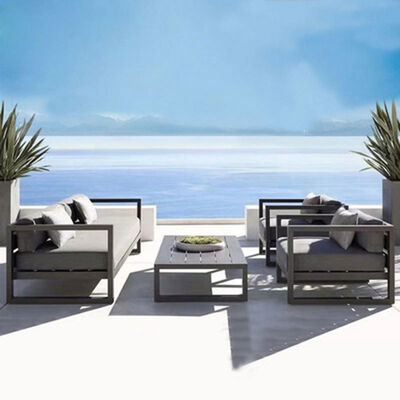 İyi bir fiyat. Sunscreen Waterproof Nordic Balcony Leisure Furniture Aluminum Alloy Outdoor Sofa Set çevrimiçi