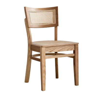 İyi bir fiyat. Rustic Hand Cane Woven Chair Frame Solid Wood Chair Rattan Chair for Dining Room and Restaurant çevrimiçi
