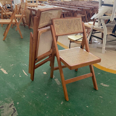 İyi bir fiyat. Nordic Home Dining Room Single Chairs Backrest Balcony Solid Wood Cafe Rattan Folding Chair çevrimiçi