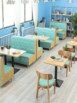 İyi bir fiyat. Bistro Cafe Restaurant Pub Table And Chairs Blue Leisure Booth Set UK-CT006 çevrimiçi