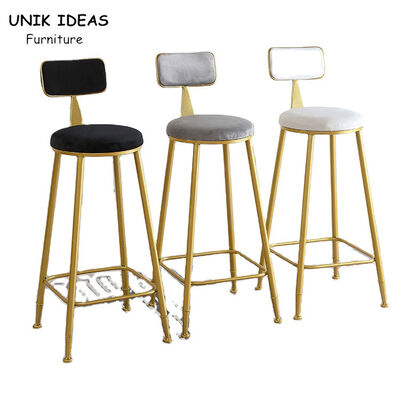 İyi bir fiyat. 30 Inch Gray Black Velvet Bar Stools Set Of 2 3 Breakfast Gold Metal Home çevrimiçi