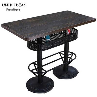 İyi fiyat Vintage Pub Table Rectangle High Top Table Wood Restaurant  60x120x103cm çevrimiçi