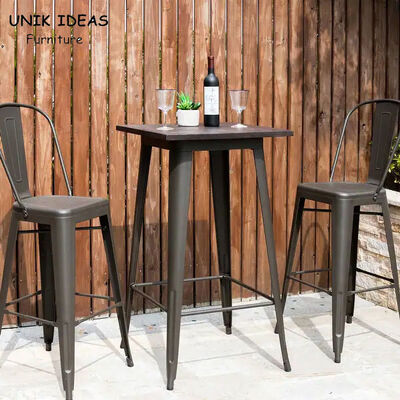 İyi bir fiyat. rustic round bar table 100cm high Industrial Pub Vintage Wood Metal çevrimiçi