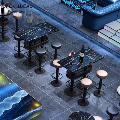 İyi bir fiyat. Marble Outdoor Bistro Bar Tables And Chairs 140cm 150cm 160cm Night Bar KTV Music çevrimiçi
