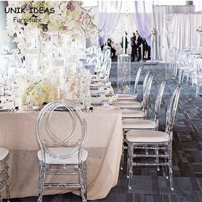 İyi bir fiyat. Resin Napoleon Chair Wedding White Black Banquet Phoenix Clear 40x43x92cm çevrimiçi