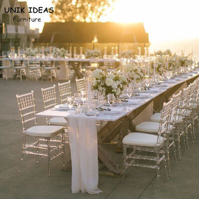 İyi bir fiyat. Couple Wedding Banquet Chairs With Cushion Stacked Disassembly 40x40x92cm çevrimiçi