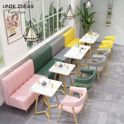 İyi bir fiyat. Pub Style Restaurant Dining Table And Chairs Nordic Pink Leather Sofa 1200mm çevrimiçi