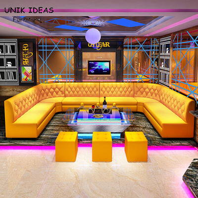 İyi fiyat Large 3 Piece Leather U Shaped Sectional Couch For Small Space KTV Privacy Cafeteria çevrimiçi