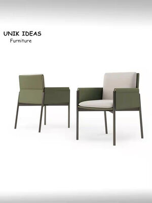 İyi bir fiyat. Black Brown Saddle Minimalist Leather Dining Chair Metal Frame Side Chair Modern çevrimiçi