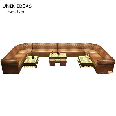 İyi fiyat 3m Wide 12 Seater Custom U Shaped Club Lounge Sofa With Chaise Strip çevrimiçi
