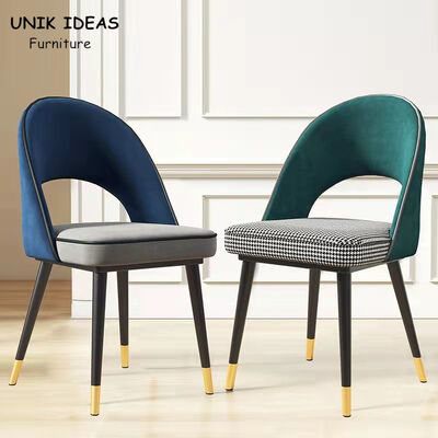 İyi bir fiyat. Kitchen Green Metal Frame Dining Room Chair Back Styles Upholstered Backrest Armrest Lounge çevrimiçi