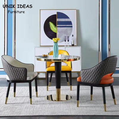 İyi bir fiyat. 0.6CBM Nordic Dining Chair 4 Seater Scandinavian Dining Room Table And Chairs Marble çevrimiçi