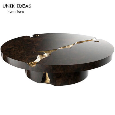 İyi fiyat 3ft 4ft Black White Round Natural Stone Top Coffee Tables For Kitchen Crack Italy çevrimiçi
