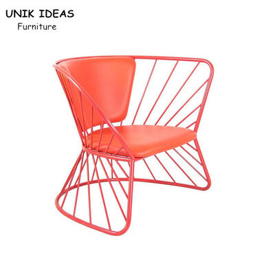 İyi bir fiyat. Basket Metal Frame Dining Chairs Red Italian Minimalist Coffee Shop 76x64x69cm çevrimiçi