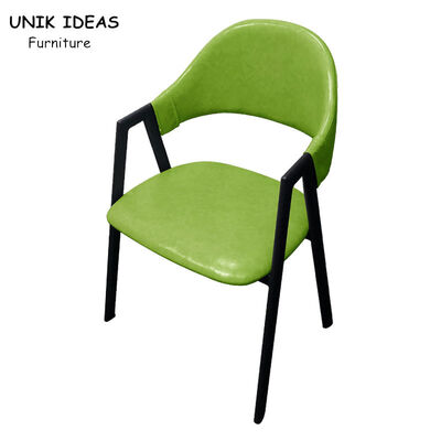 İyi bir fiyat. A Shaped Metal Frame Dining Chairs With Arms Minimalist Iron Green Yellow Grey çevrimiçi