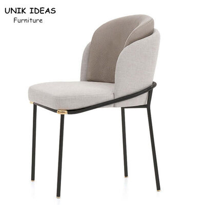 İyi bir fiyat. Upholstered Metal Frame Dining Chairs Iron Legs Italian Design 530x590x830mm çevrimiçi