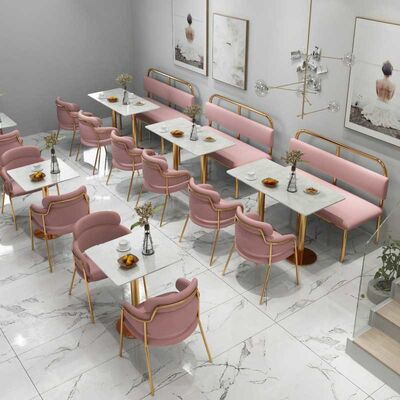 İyi bir fiyat. Metal Velvet Restaurant Seating Tables And Chairs Removable Washable ODM çevrimiçi