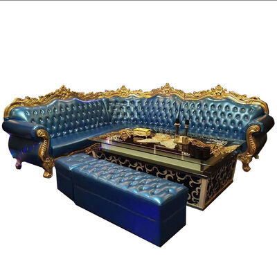 İyi fiyat Customized Blue Paint Bar Sofa Set Metal Velvet Sponge Material çevrimiçi