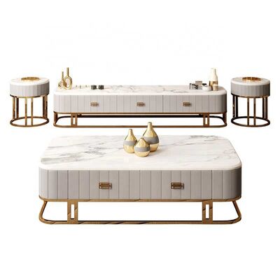 İyi fiyat Home Living Room Furniture Luxury Coffee Tables Marble Center Table 1400X800X440mm çevrimiçi