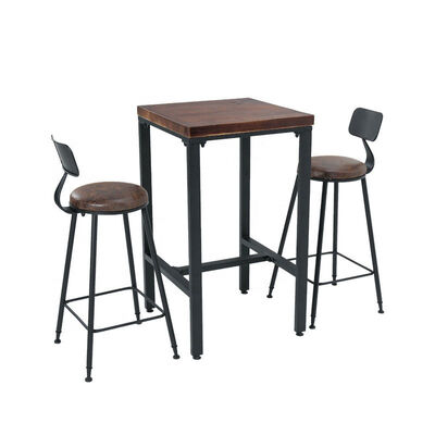 İyi bir fiyat. Unique Wooden Bistro Bar Tables Cafe Square 60x60 High Dining Table Set çevrimiçi
