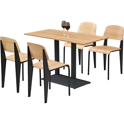 İyi bir fiyat. Plywood Restaurant Dining Table And Chairs PU Leather Fast Food Dining Table çevrimiçi