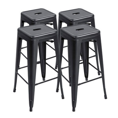 İyi bir fiyat. Iron High Foot Bar Chair Industrial Stackable Bar Stool Black Seater çevrimiçi