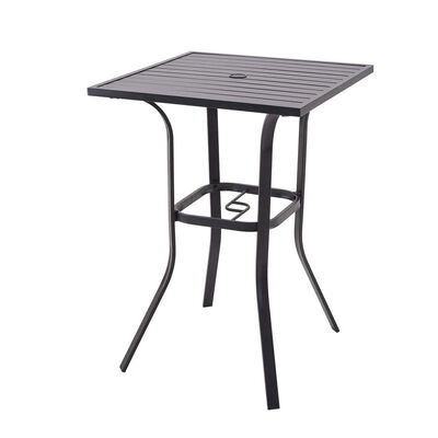 İyi fiyat Metal Bistro Table Bar Height Outdoor Square With Umbrella Holes çevrimiçi