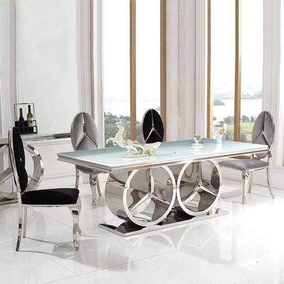 İyi bir fiyat. Rectangle Marble Dining Table With 8 Chairs 201 Stainless Steel Leg çevrimiçi